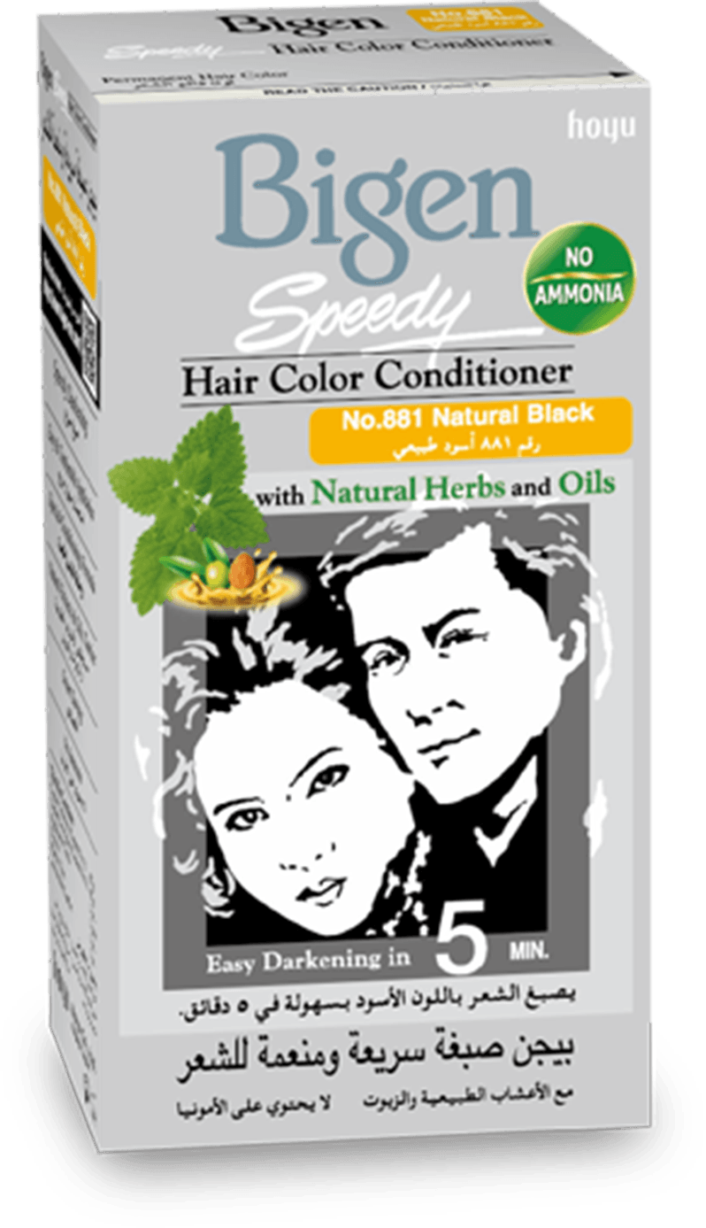  Bigen Speedy Hair Color, Natural Black 881 (40g + 40g